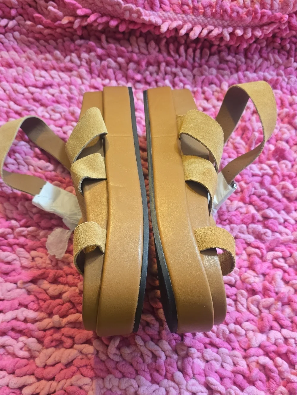 Jeffrey Campbell Suede Tan Strappy Platform Sandals